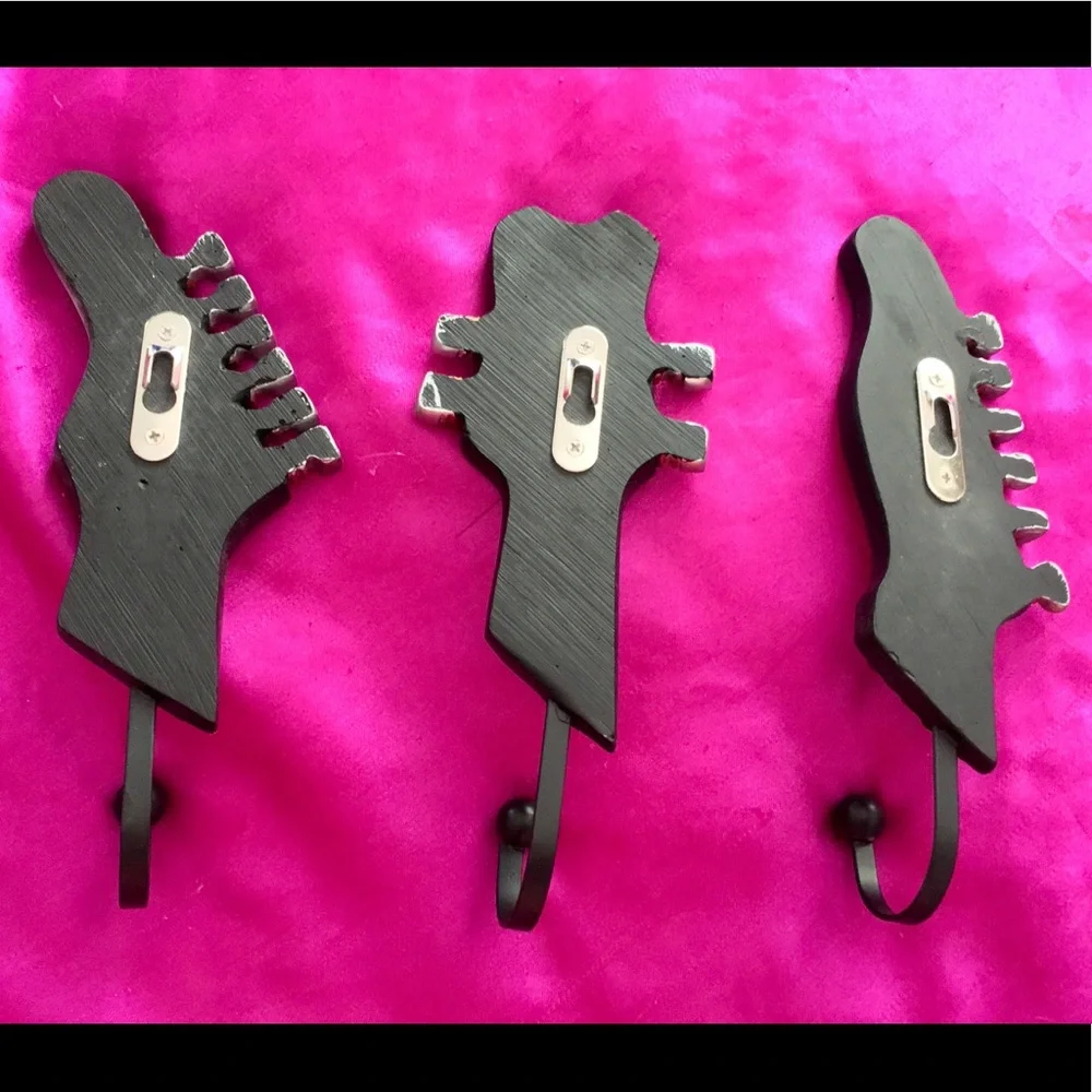Guitar Themed Decor Wall Hooks - Set of 3 - Picture 5 of 6